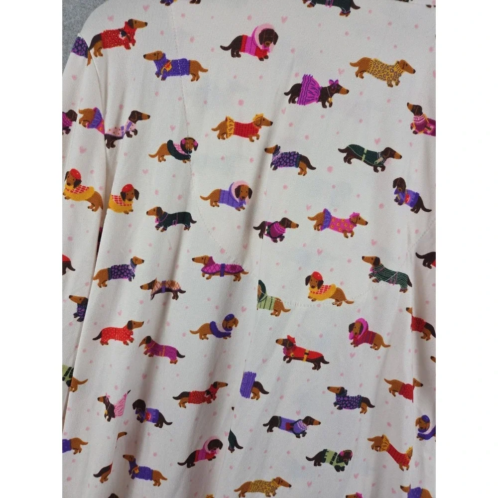 Beauty Sleep Social S Pajama Lounge Set Haute Dog Dachshunds in Sweaters Print